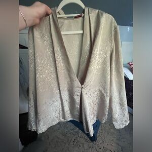 Silk Light cross Blazer shirt
